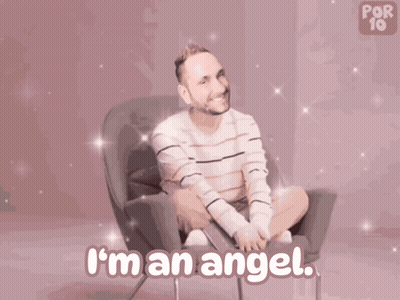 Man With Angel Wings Saying I'm An Angel GIF