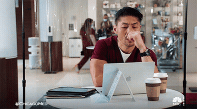 Man With Apple Laptop And Two Cups Of Coffee GIF