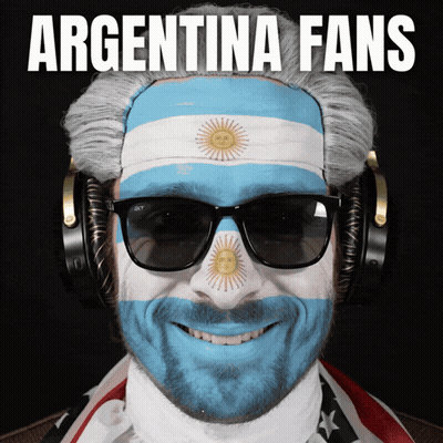 Man With Argentina Painted On Face GIF