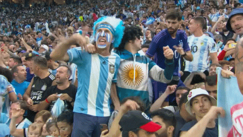 Man With Argentina Painted On Face GIF
