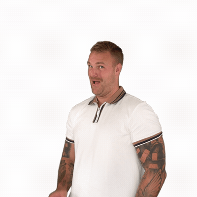 Man With Arm Tattoo Pointing GIF