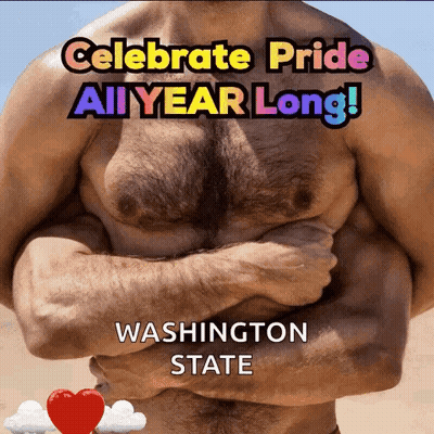 Man With Arms Crossed Celebrating Pride All Year Long GIF