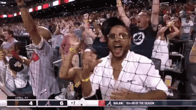 Man With Arms In Air Party GIF