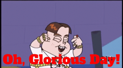 Man With Arms In Air Says Oh Glorious Day GIF