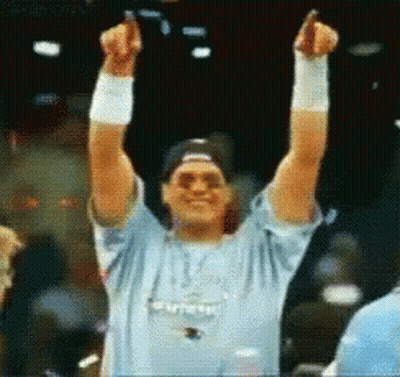 Man With Arms In Air Wearing Patriots Shirt GIF