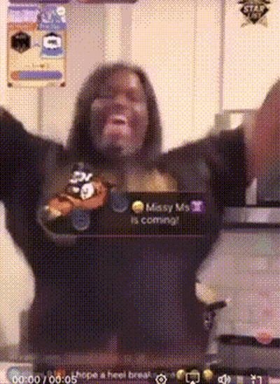 Man With Arms Outstretched In Front Of Missy Ms Screen GIF