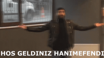 Man With Arms Outstretched In Front Of Window Hoş Geldiniz Hanımefendi GIF