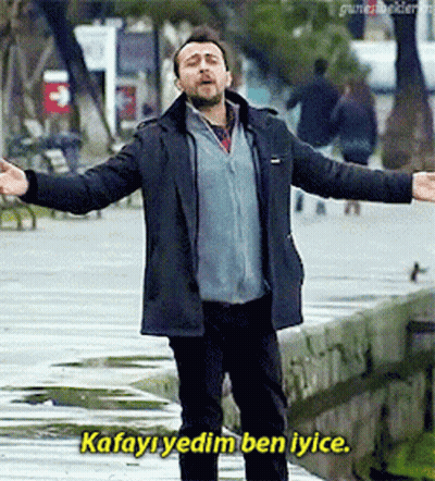 Man With Arms Outstretched Kafayi Yedim Ben Iyice GIF