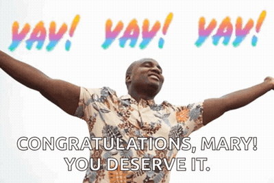 Man With Arms Outstretched Saying Yay GIF