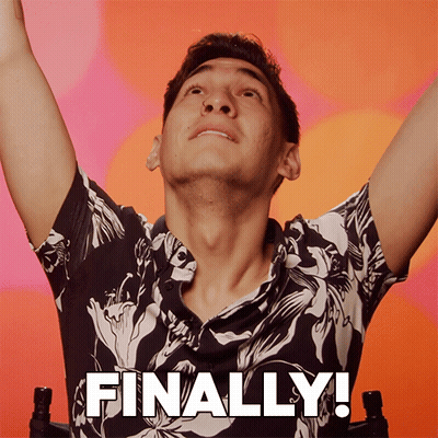 Man With Arms Up Finally GIF