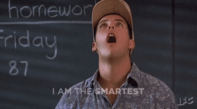 Man With Arms Up Saying I Am The Smartest GIF