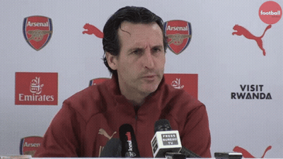 Man With Arsenal And Emirates Logos GIF