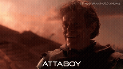Man With Attaboy Text GIF