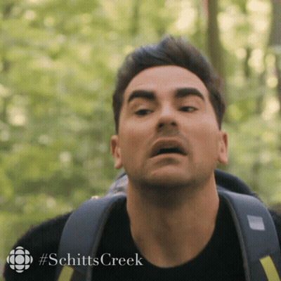 Man With Backpack Making Funny Face Schitt's Creek GIF
