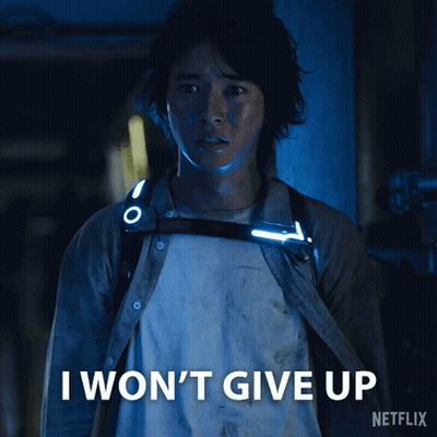 Man With Backpack Says I Won't Give Up On Netflix Poster GIF