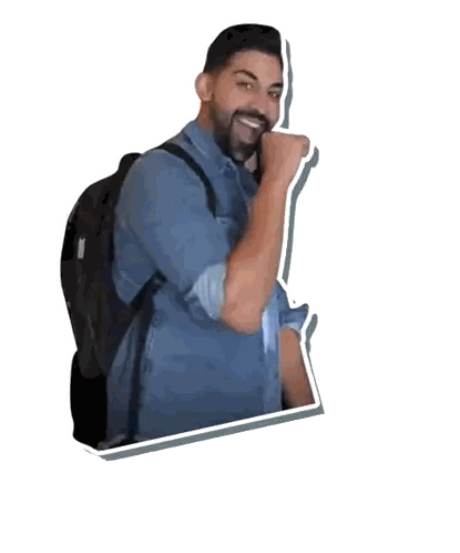 Man With Backpack Swipe Up Sticker