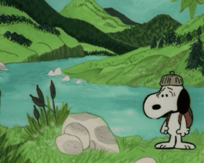 Man With Backpack Walking Says Have A Happy Hiking GIF