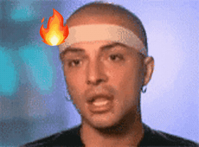 Man With Bandage And Fire Emoji GIF