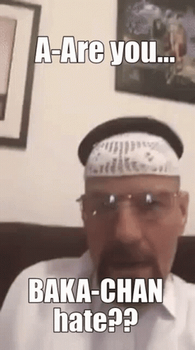 Man With Bandage Hat Glasses Saying A-Are You Baka-Chan Hate GIF