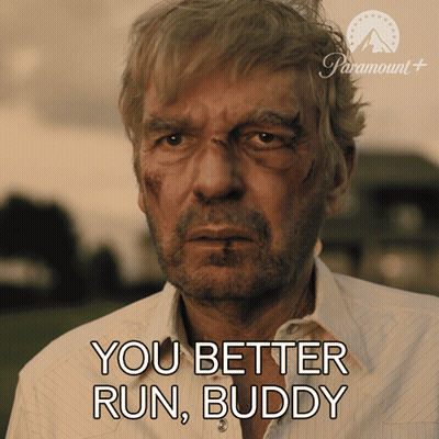 Man With Bandage On Face Saying You Better Run Buddy GIF