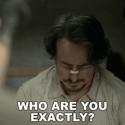 Man With Bandage On Nose Asks Who Are You Exactly GIF