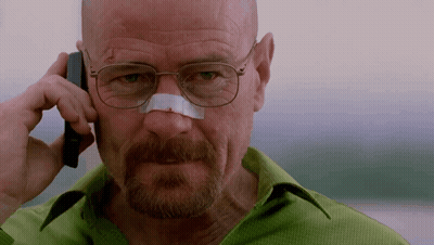 Man With Bandage On Nose Talking On Cell Phone GIF