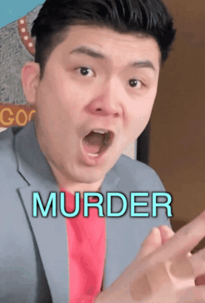 Man With Bandage Saying Murder GIF