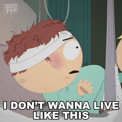 Man With Bandage Says I Don't Wanna Live Like This GIF