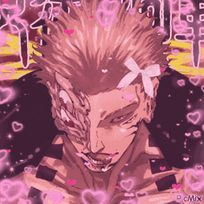 Man With Bandage Surrounded By Pink Hearts GIF