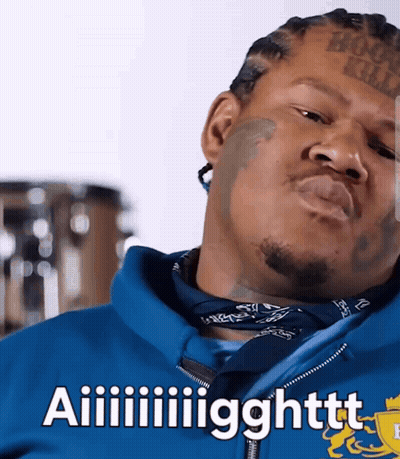 Man With Bandana In Blue Jacket Saying Aiiiiiiigghtt GIF