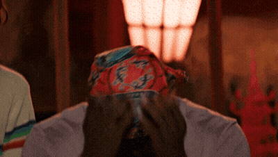 Man With Bandana Letter F Covering Face GIF