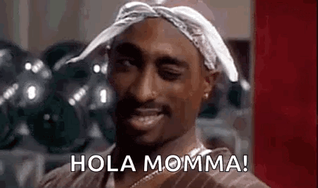 Man With Bandana Smiling Saying Hola Momma GIF