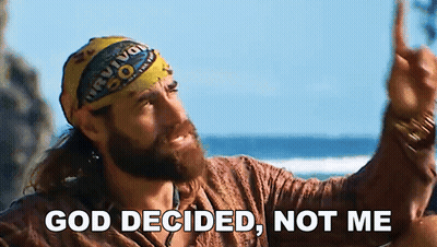 Man With Beard And Bandana Saying God Decided Not Me GIF