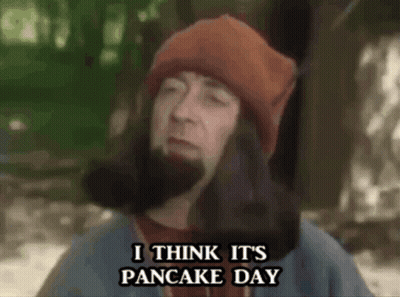 Man With Beard and Beanie Says I Think It's Pancake Day