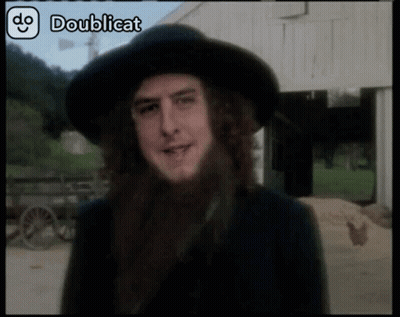 Man With Beard And Black Doublicat Hat GIF