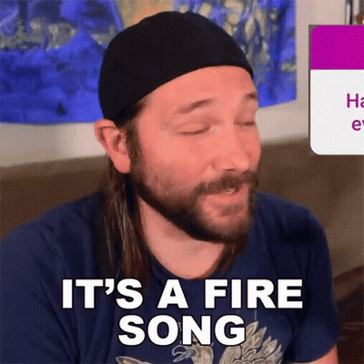 Man With Beard And Black Hat Says Fire Song GIF