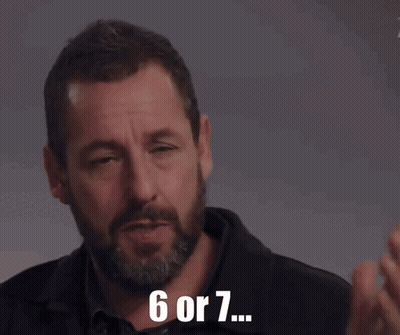 Man With Beard And Black Shirt Says 6 Or 7 GIF