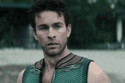 Man With Beard And Blue Eyes In Blue Tank Top GIF