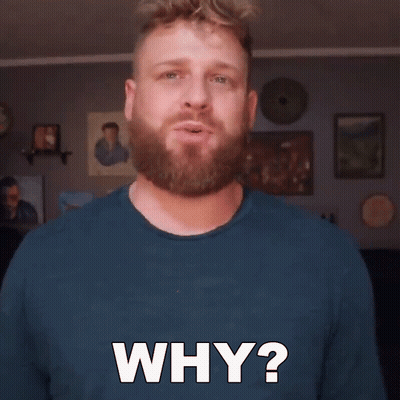 Man With Beard And Blue Shirt Asking Why GIF