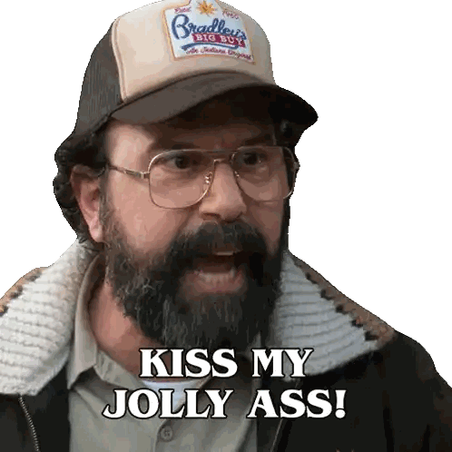 Man With Beard And Bradley's Big Hut Hat Sticker