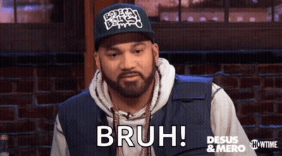 Man With Beard And Bruh Hat GIF
