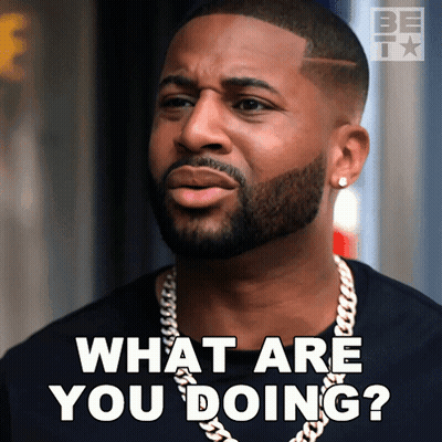 Man With Beard And Chain Says What Are You Doing GIF