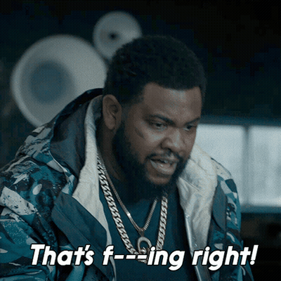Man With Beard And Chains Saying That's Fucking Right GIF