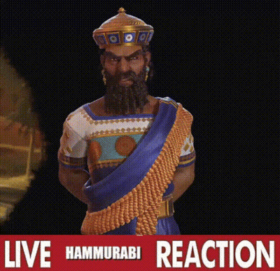 Man With Beard And Crown In Front Of Hammurabi Reaction Sign GIF