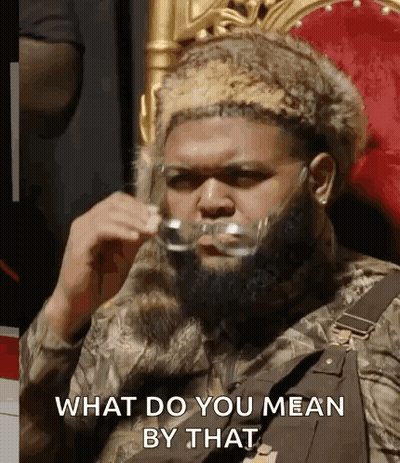 Man With Beard And Fur Hat Saying What GIF