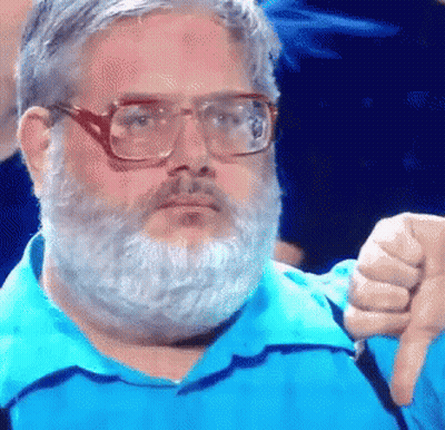 Man With Beard And Glasses Giving Thumbs Down GIF
