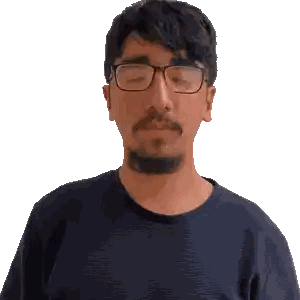 Man With Beard And Glasses In Black Shirt Sticker