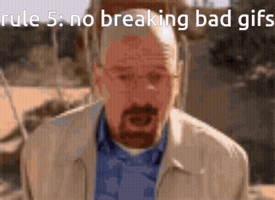 Man With Beard And Glasses In Front Of Rule 5 No Breaking Bad GIFs Sign GIF