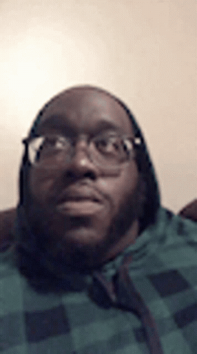 Man With Beard And Glasses In Plaid Shirt And Hoodie GIF