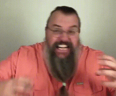 Man With Beard And Glasses In Red Shirt GIF